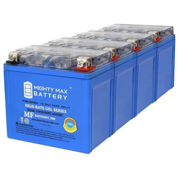 YTX5L-BSGEL 12V 4AH Replacement Battery compatible with Banshee PowerSport - 4PK, Mighty Max Battery, Mfr#: MAX3997611